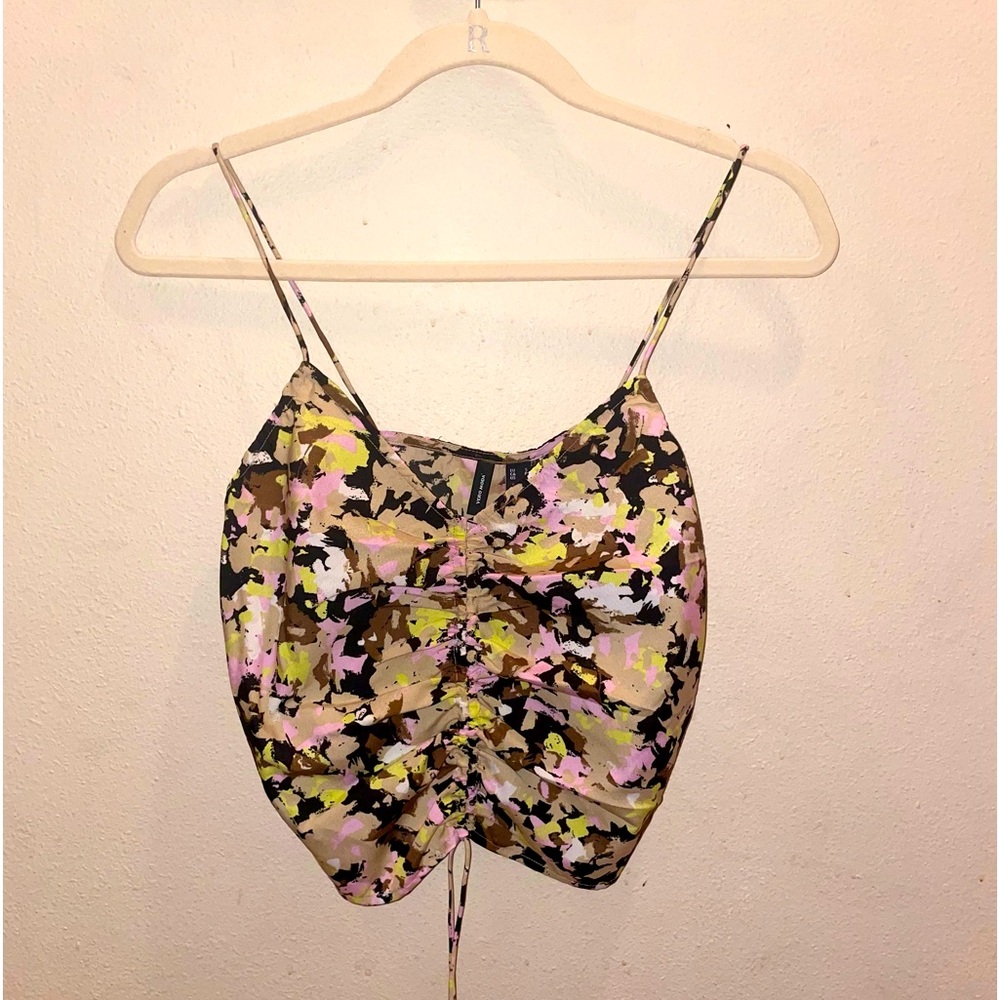 Vero Modo Briggita NWT crop tank with cinch front and adjustable straps
